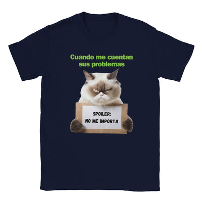 Camiseta unisex estampado de gato "Desinterés Felino" Michilandia | La tienda online de los fans de gatos