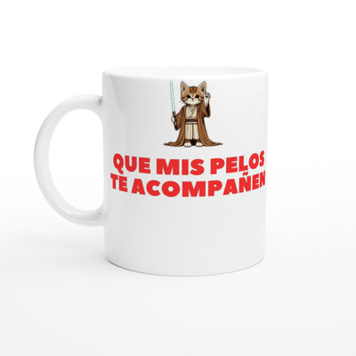 Taza Blanca con Impresión de Gato 