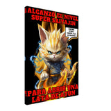 Lienzo de Gato "Super Saiyajin Felino" Michilandia | La tienda online de los amantes de gatos