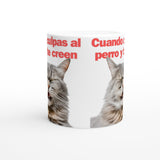 Taza Blanca con Impresión de Gato "Risa Culpable" Michilandia | La tienda online de los fans de gatos