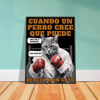 Póster Semibrillante de Gato con Marco Metal "Round One" Michilandia | La tienda online de los amantes de gatos