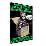 Lienzo de Gato "Misión de Michi Snake" Michilandia | La tienda online de los amantes de gatos