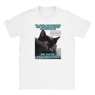 Camiseta Junior Unisex Estampado de Gato 