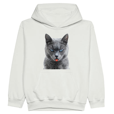 Sudadera con capucha júnior estampado de gato 