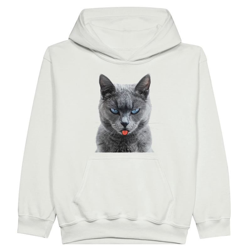 Sudadera con capucha júnior estampado de gato "Burla Felina" Michilandia