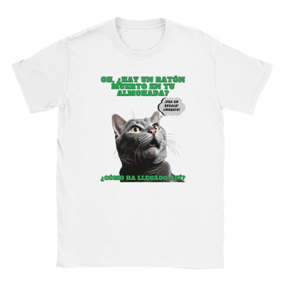 Camiseta júnior unisex estampado de gato 