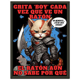 Póster Semibrillante de Gato con Marco Metal "Kitty of War" 30x40 cm / 12x16″