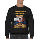 Sudadera Unisex Estampado de Gato "Héroe Descansando" Michilandia | La tienda online de los fans de gatos