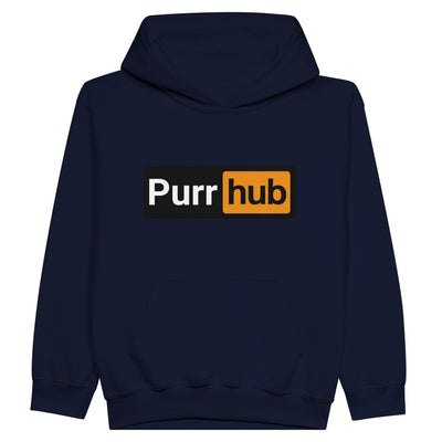 Sudadera con capucha júnior estampado de gato "Purr Hub" Michilandia | La tienda online de los fans de gatos