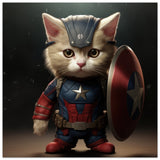 Póster de gato "Michi Captain America"