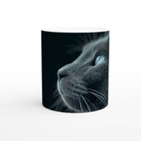 Taza Blanca con Impresión de Gato "Nobleza Azul Ruso" Michilandia | La tienda online de los fans de gatos