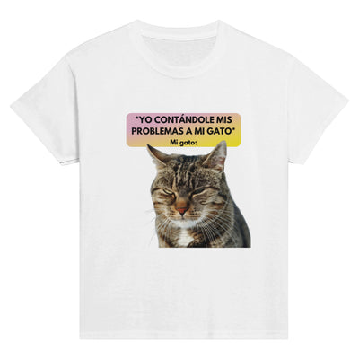 Camiseta Junior Unisex Estampado de Gato 