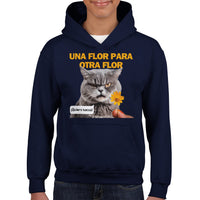 Sudadera con capucha júnior estampado de gato "Antojos Felinos" Michilandia | La tienda online de los fans de gatos