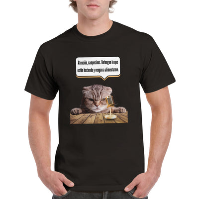 Camiseta Unisex Estampado de Gato 