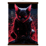 Póster semibrillante de gato con colgador "El Travieso de Hell's Kitchen"