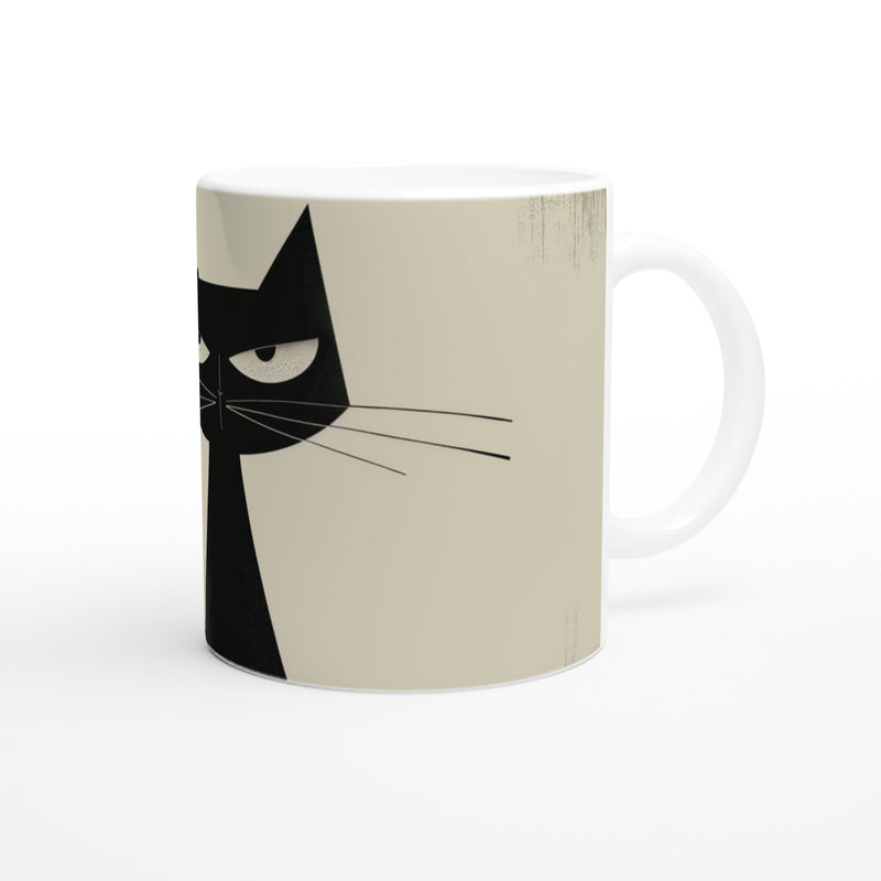 Taza Blanca con Impresión de Gato "Minimalismo Siamés" Michilandia | La tienda online de los fans de gatos