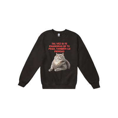 Sudadera Unisex Estampado de Gato "Gordito Pensante" Michilandia | La tienda online de los fans de gatos