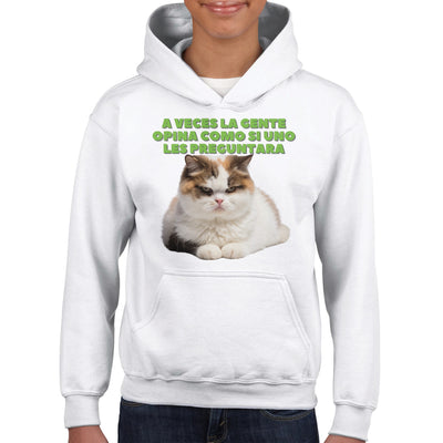 Sudadera con capucha júnior estampado de gato 