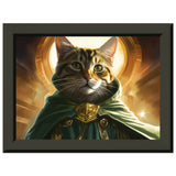 Póster semibrillante de gato con marco metal "Loki Juguetón"