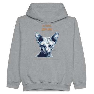 Sudadera con capucha júnior estampado de gato "Sphynx Implacable" Michilandia