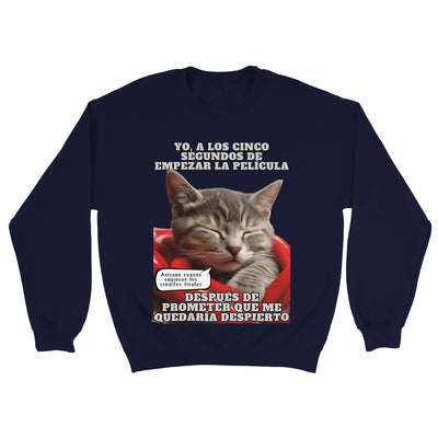 Sudadera Unisex Estampado de Gato "Cinéfilo Dormilón" Michilandia | La tienda online de los amantes de gatos