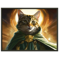 Póster semibrillante de gato con marco metal "Loki Juguetón"