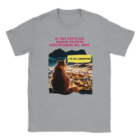 Camiseta unisex estampado de gato "Humana soltera" Gelato