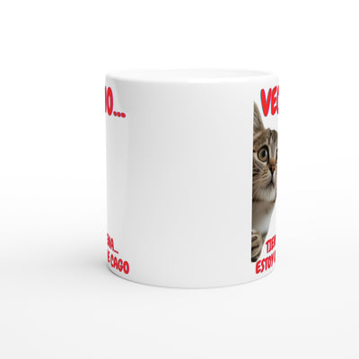 Taza Blanca con Impresión de Gato "Emergencia Felina" Michilandia | La tienda online de los fans de gatos