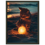 Póster Semibrillante de Gato con Marco Metal "Diversión Solar" Michilandia | La tienda online de los fans de gatos
