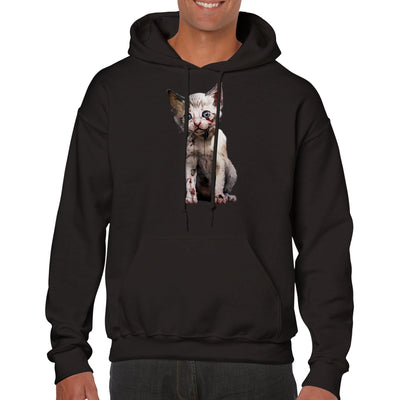 Sudadera con capucha unisex estampado de gato 