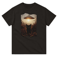 Camiseta Unisex Estampado de Gato "Encuentro Extraterrestre" Michilandia | La tienda online de los fans de gatos