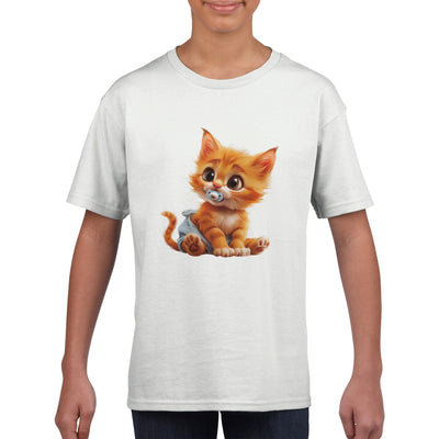 Camiseta Junior Unisex Estampado de Gato 