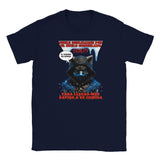 Camiseta júnior unisex estampado de gato "Hambre Mortal" Michilandia | La tienda online de los amantes de gatos
