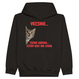 Sudadera con capucha júnior estampado de gato "Emergencia Felina" Michilandia | La tienda online de los fans de gatos