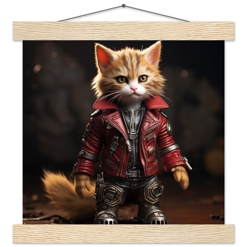 Póster semibrillante de gato con colgador "Michi Star Lord" Gelato