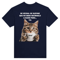 Camiseta Unisex Estampado de Gato "Chisme Gatuno" Michilandia | La tienda online de los fans de gatos