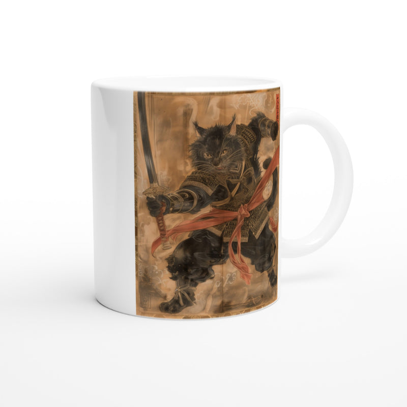 Taza Blanca con Impresión de Gato "Batalla de Hokusai" Michilandia | La tienda online de los fans de gatos