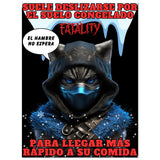 Panel de aluminio impresión de gato "Hambre Mortal" Michilandia | La tienda online de los amantes de gatos