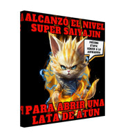 Lienzo de Gato "Super Saiyajin Felino" Michilandia | La tienda online de los amantes de gatos