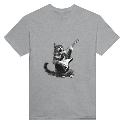 Camiseta Unisex Estampado de Gato "Rocker Miau" Michilandia | La tienda online de los fans de gatos