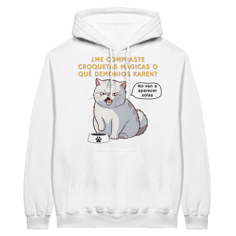 Sudadera con Capucha Unisex Estampado de Gato "Croquetas Mágicas" Michilandia | La tienda online de los fans de gatos