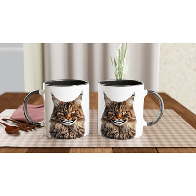 Taza bicolor con Impresión de Gato 