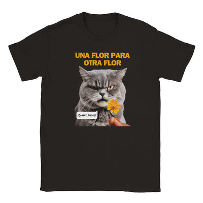 Camiseta Junior Unisex Estampado de Gato "Antojos Felinos" Michilandia | La tienda online de los fans de gatos