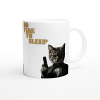 Taza Blanca con Impresión de Gato "Bond, James Miau" Michilandia | La tienda online de los fans de gatos