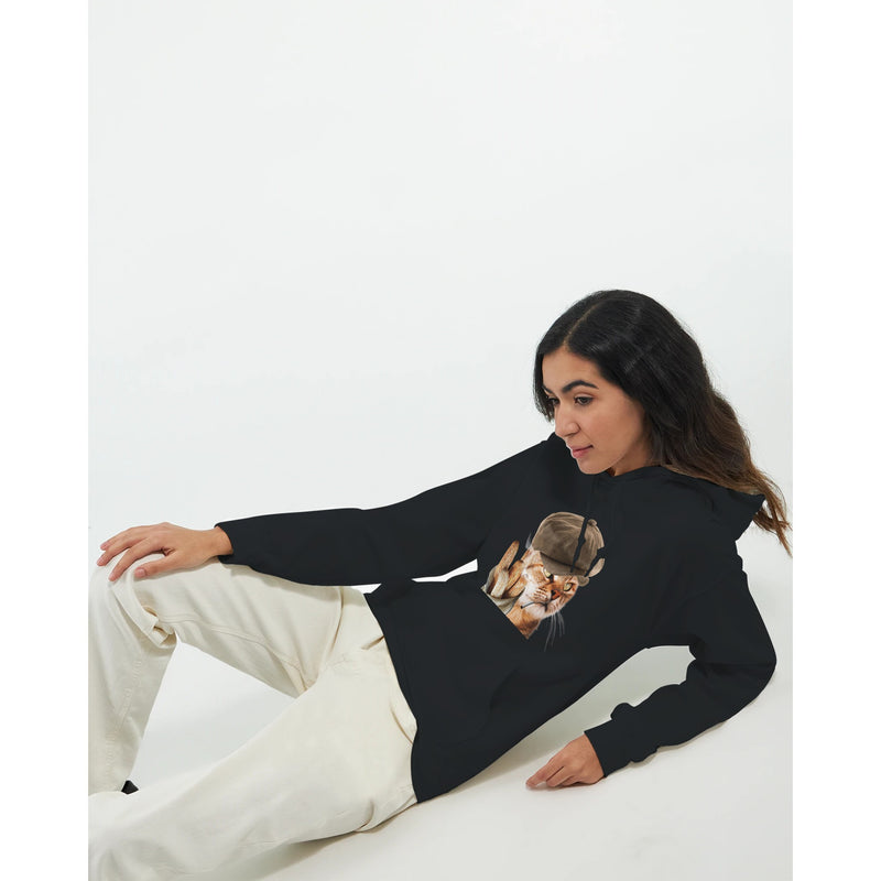 Sudadera con Capucha Unisex Estampado de Gato "Le Chat Parisien" Michilandia | La tienda online de los fans de gatos