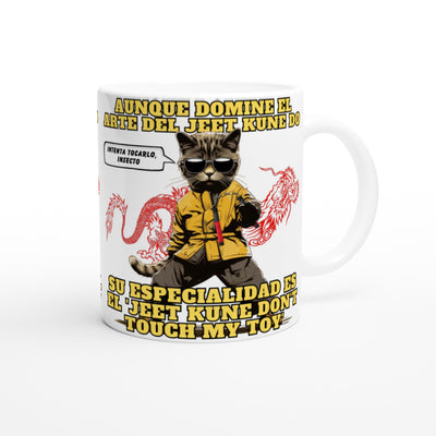 Taza blanca con impresión de gato "Bruce Meow" Michilandia | La tienda online de los amantes de gatos