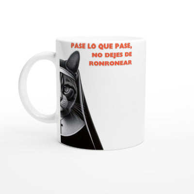 Taza Blanca con Impresión de Gato 