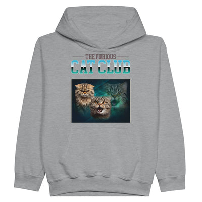 Sudadera con capucha júnior estampado de gato "El Club de los Gatos Furiosos" Michilandia