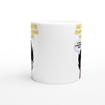 Taza Blanca con Impresión de Gato "Príncipe Saiyajin Felino" Michilandia | La tienda online de los fans de gatos