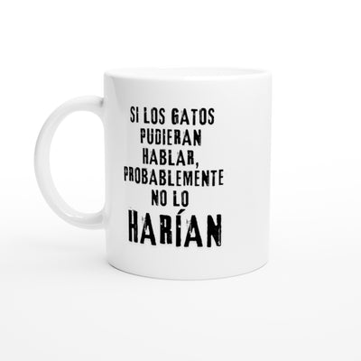 Taza Blanca con Impresión de Gato 